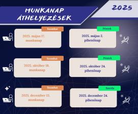2025. évi munkanap áthelyezések